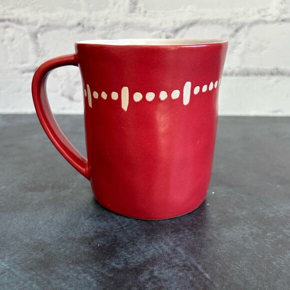 Starbucks Abstract Dots and Lines Red Coffee Mug 2008 - Picture 1 of 8